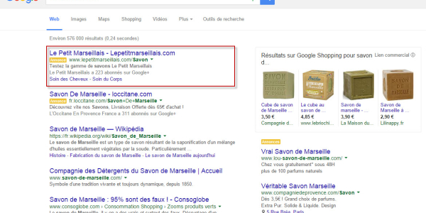 Le petit Marseillais sur Google